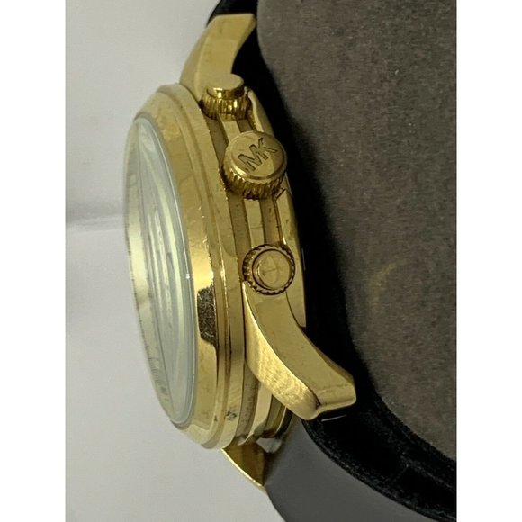 Michael Kors MK5055 Unisex Black Leather Analog Go main image 7